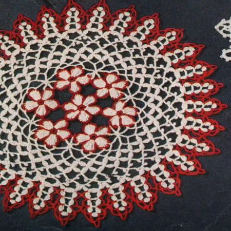 Red White Doily