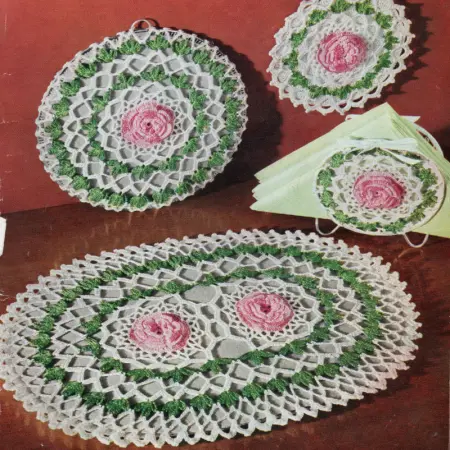 Rose Doily Set
