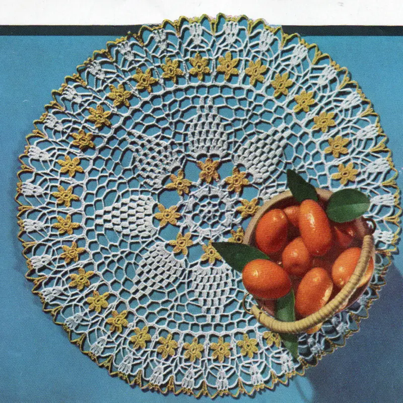 Orange flower Doily Pattern