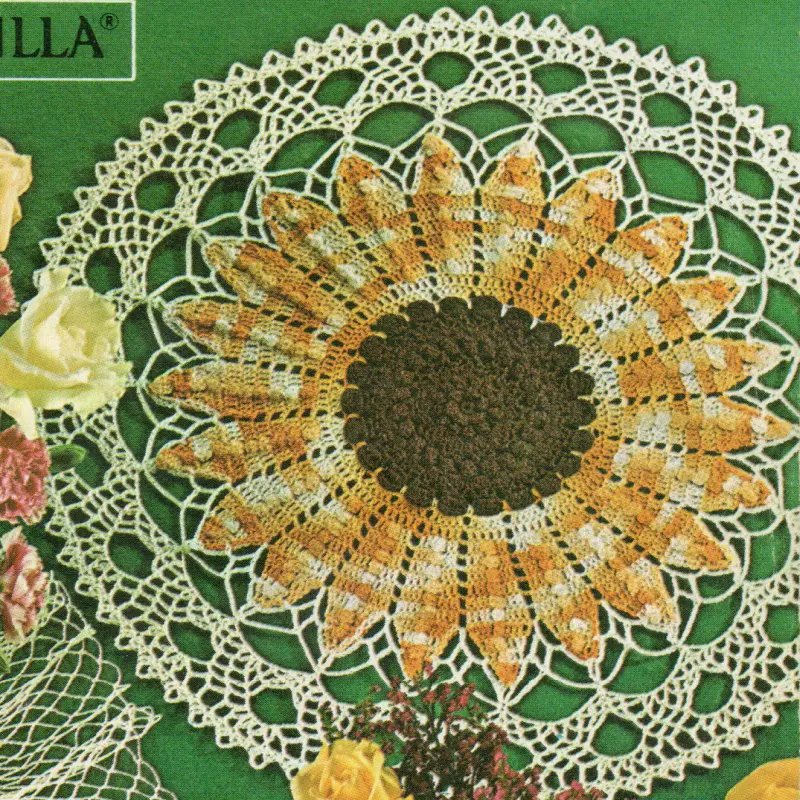 Sundflower crochet Doily Pattern