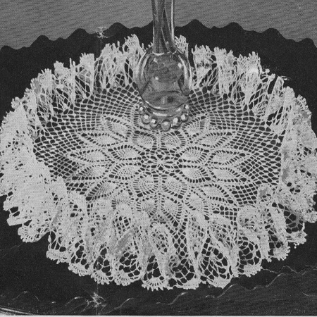Pineapple Ruffle crochet doily pattern