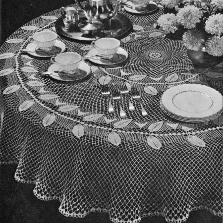 Garland of Leaves Crochet Tablecloth