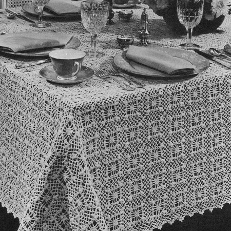 Free Shadow Squares crochet tablecloth Pattern