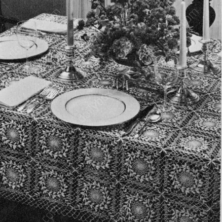 Wreath of Victory Crochet Tablecloth